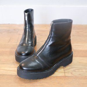 Like New Front Zip Ankle Boots